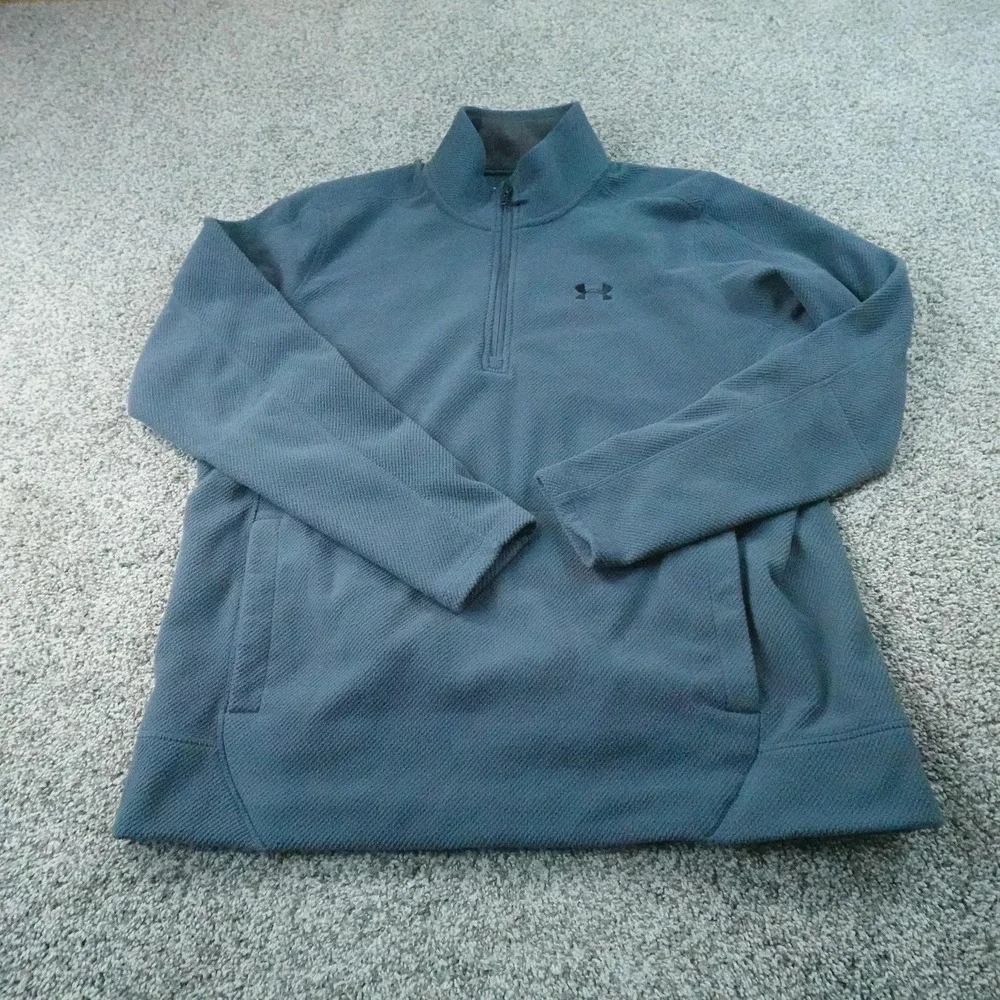 Under‎ Armour Pullover Mens XL Blue ColdGear 1/4 Zip Fleece Long Sleeve Thermal